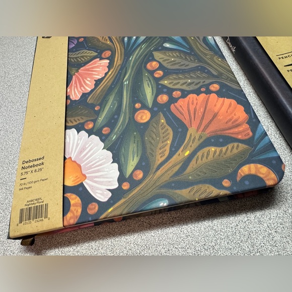 Journal Set - Soft Touch Debossed Floral Lined Journal & Large Forest Sketchbook - Picture 4 of 7